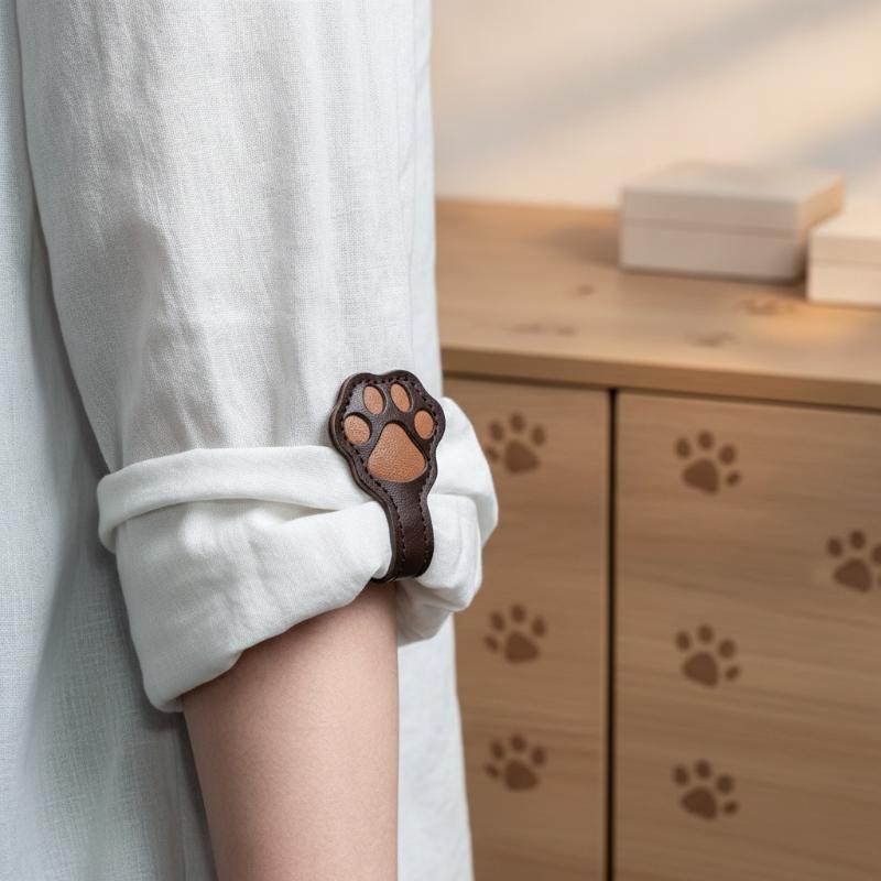 Leather Work Is - 2個入り プレミアムレザー製 マグネティックスリーブクリップ 強力な磁気保持力 滑り止めデザイン オフィスワークやビジネスでの日常使用に最適