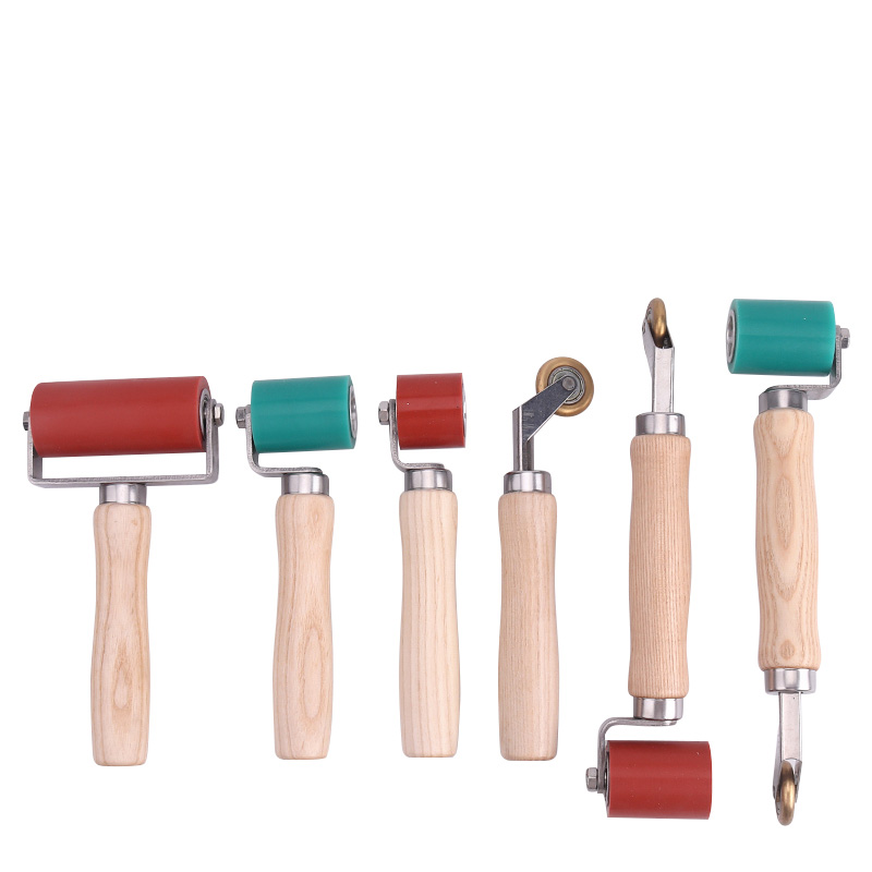 Leatherwork Roller - 手動式シリコン圧力ローラー、革用接着剤ラミネート＆エッジシームプレスツール（靴やバッグの製造用）