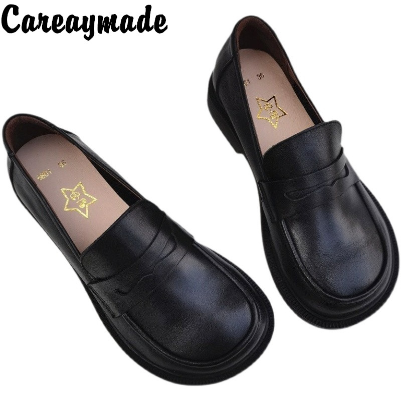 Leather Work Is - Cauaymade-カジュアルなオックスフォードの靴,男性用の牛革レザーの靴,春と秋の大型靴