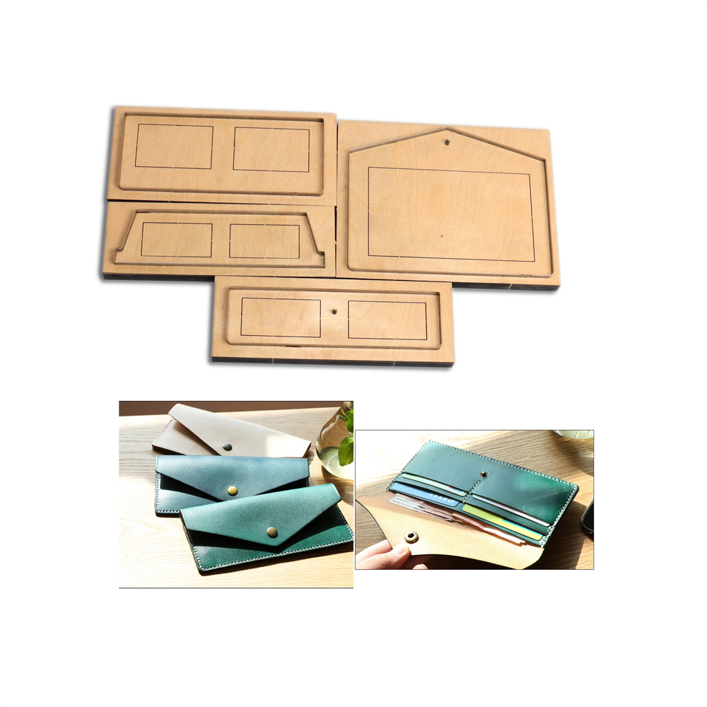 Leatherwork Punching Tool - DIYレザークラフトロングウォレットエンベロープカードホルダーダイカッティングナイフモールドメタルホロープルツールブレード19x9x1cm