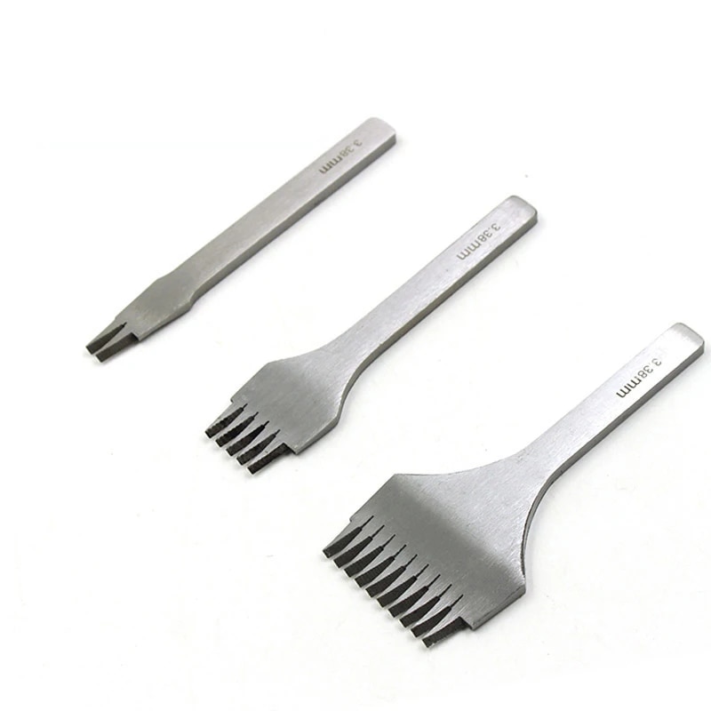 Leatherwork Punching Tool - 革製斜めフラットカットホールパンチ、ステッチパンチツール、フレンチスタイル、3.38mm、3.85mm、3.0mm、2.7mm