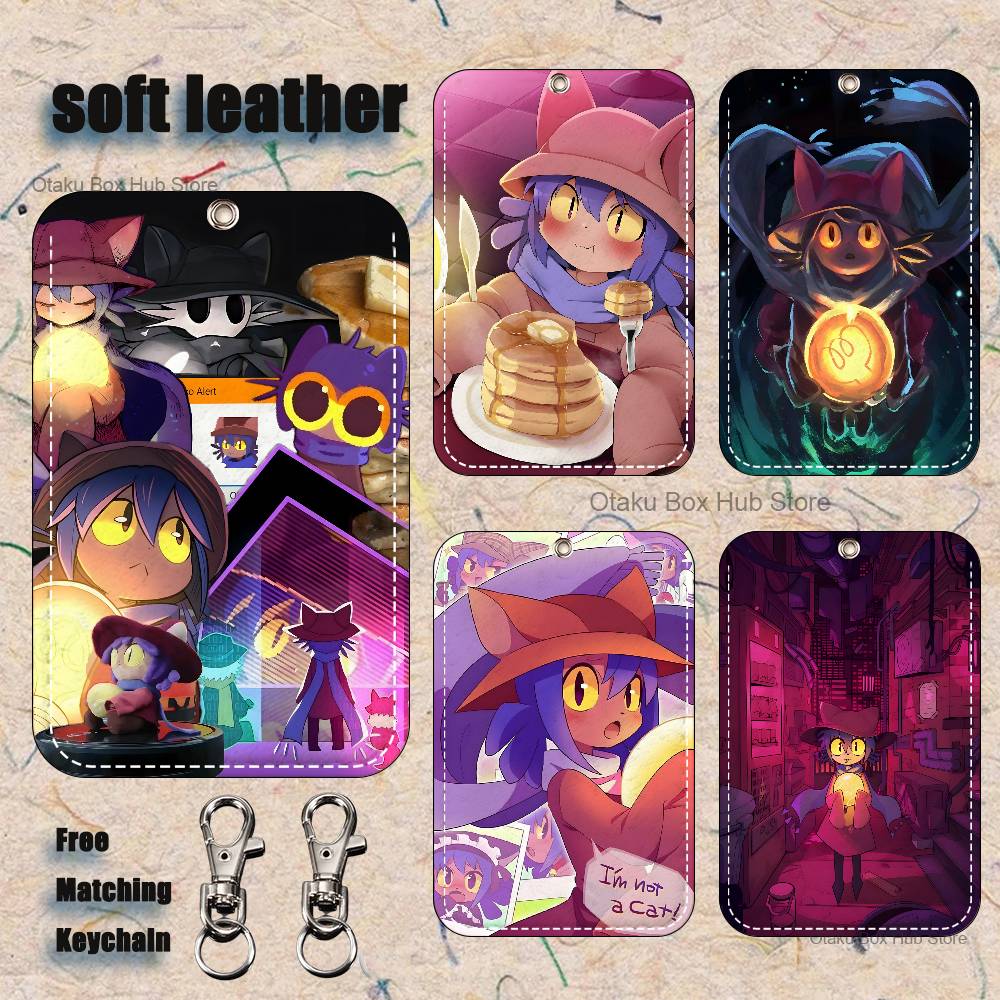 Leather Work Is - アニメ N-Niko O-OneshotS ホルダーキーホルダー銀行ビジネスワークカードホルダー学生カード保護ケースバスカード