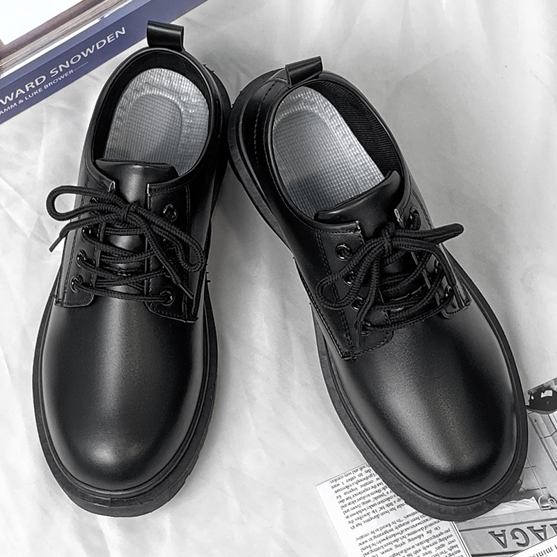 Leather Work Oxfords - メンズカジュアルコンフォートレザーシューズ,レース付き軽量シューズ,オックスフォードスタイル,ブラック