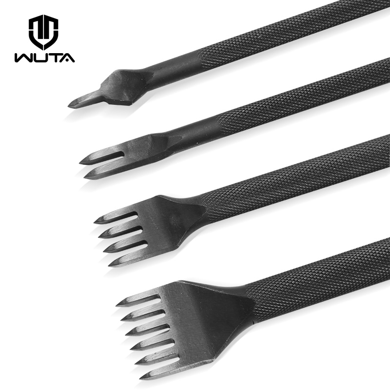Leatherwork Punching Tool - WUTA 1 ピースダイヤモンドポイント黒刺す鉄革チゼルレザークラフト穴パンチツールステッチツール 3/4 ミリメートル利用可能