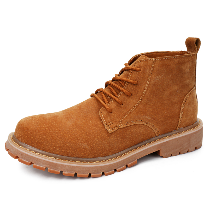 Leather Work Oxfords - VIPOL 英国風デザートブーツ、スエードウィンターメンズブーツ、レトロワークアンクルブーツ、おしゃれなレースアップカジュアルハンドメイドブーツ