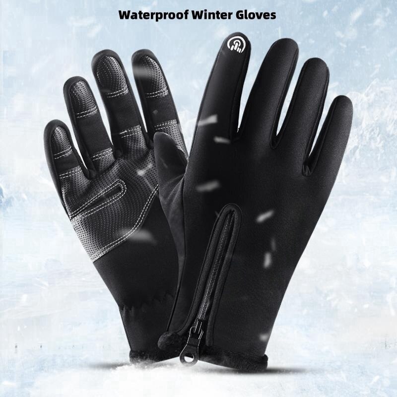 Leather Work Winter Gloves - 男性と女性のための滑り止め手袋,防風タッチスクリーン,暖かい,サイクリング,運転,ランニング,ハイキング,冬