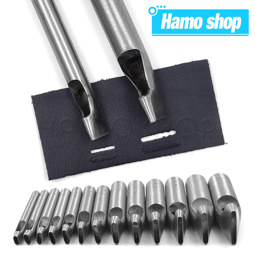 Leatherwork Punching Tool - 2mm/3mm幅の革用オーバル型穴あけパンチ、革工具、スチール製クラフト中空穴あけパンチ、革ベルト穴あけパンチ、DIYツール（バッグ用）