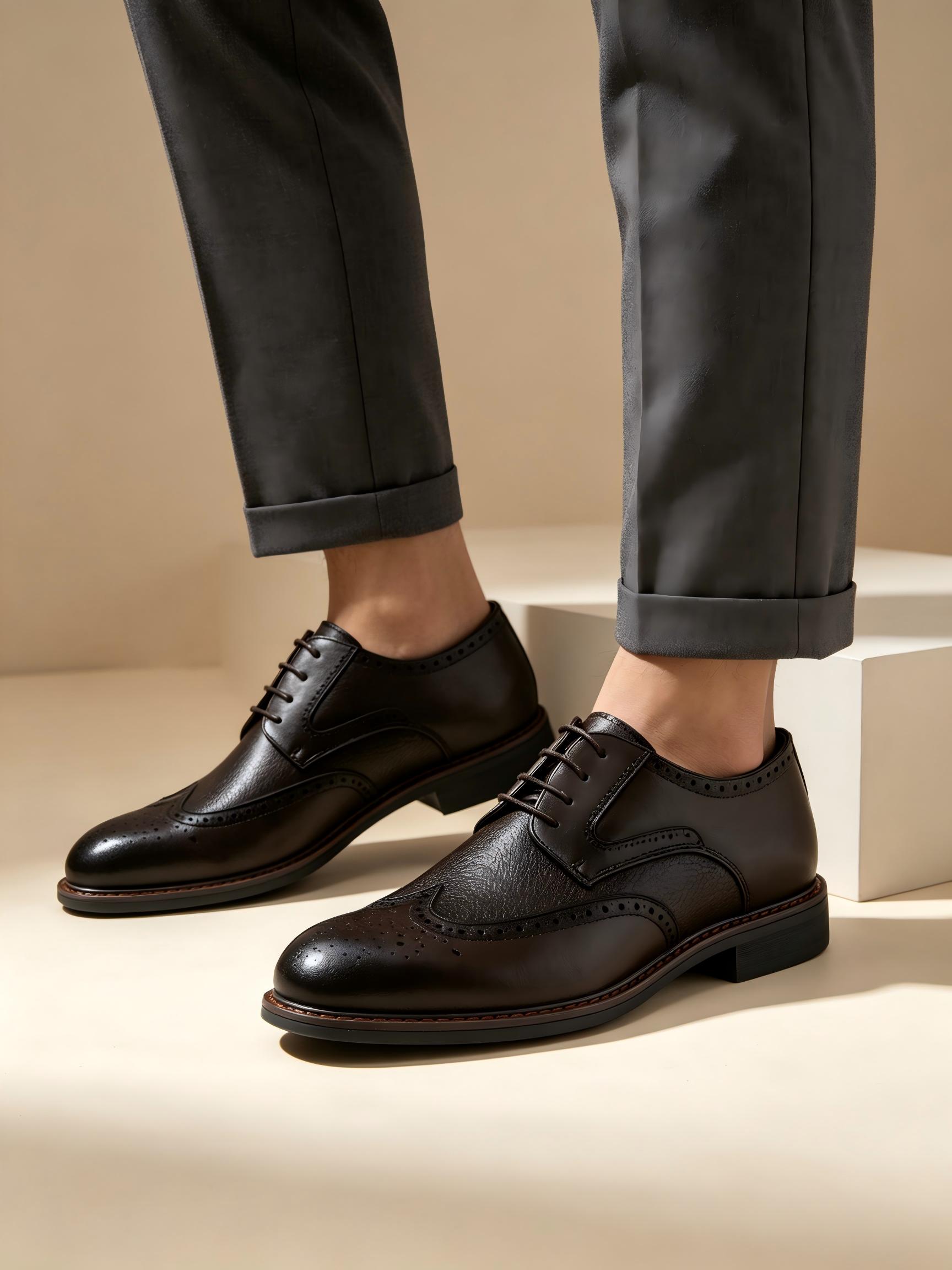 デサイ メンズ フリース裏地付き ウィングチップ ブローグ  - Leather Work Oxfords のレビューと価格