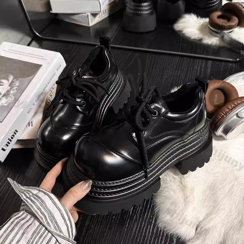 女性レトロローファー 2025 春の新高級ブランド増加厚底レ - Leather Work Oxfords のレビューと価格