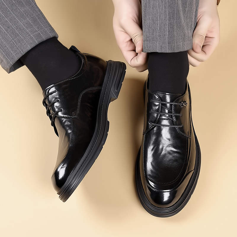 ファッション新しいメンズビジネスブリティッシュカジュアルレザ - Leather Work Oxfords のレビューと価格