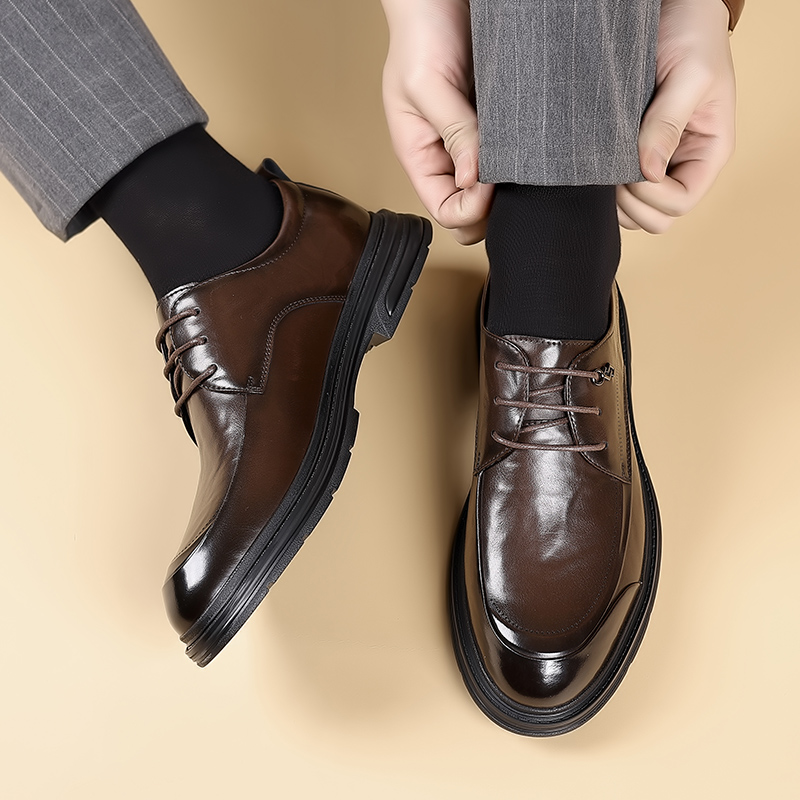 ファッション新しいメンズビジネスブリティッシュカジュアルレザ - Leather Work Oxfords のレビューと価格