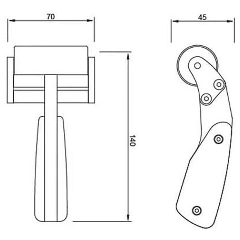 AT29-傾斜ローラー、幅60mmの革製ローラーハンドル、革 - Leatherwork Roller のレビューと価格