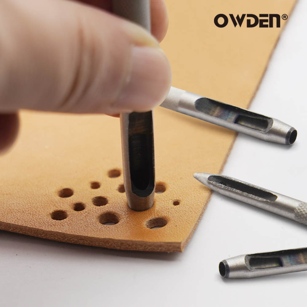 6個のレザーホールパンチツールスチール中空丸穴パンチャー - - Leatherwork Punching Tool のレビューと価格