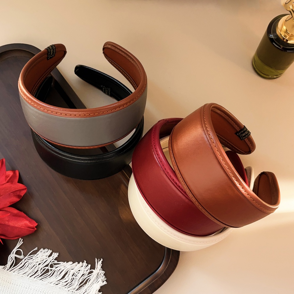 新 2025 レトロ Pu レザーヘアバンドワイドターバンノ - Leatherwork Pony のレビューと価格