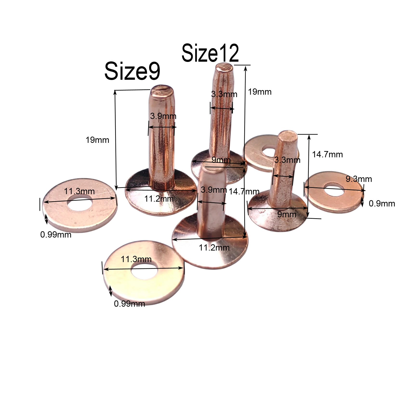 銅のリベットとバリ # 9と # 12 バリセッター レザー - Leatherwork Punching Tool のレビューと価格