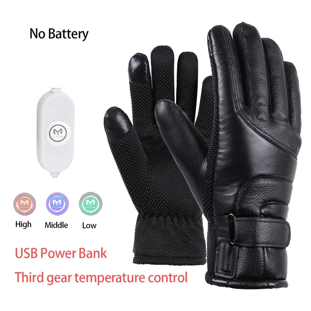 男女兼用電熱スキーグローブ USB充電式ハンドウォーマー 冬 - Leather Work Winter Gloves のレビューと価格