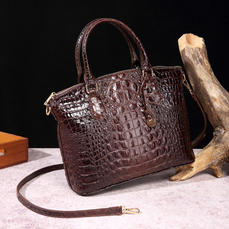 2025年 レディース クロコダイル型押し ハンドバッグ 高 - Leatherwork Pony のレビューと価格