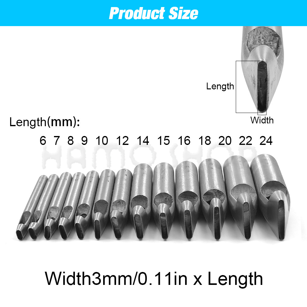 2mm/3mm幅の革用オーバル型穴あけパンチ、革工具、スチー - Leatherwork Punching Tool のレビューと価格