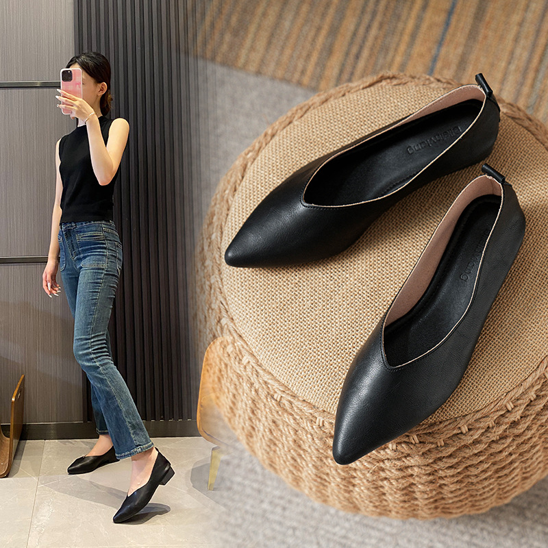 春と秋のファッション新しいスクエアヘッドソフトレザーワークシ - Leather Work Is のレビューと価格